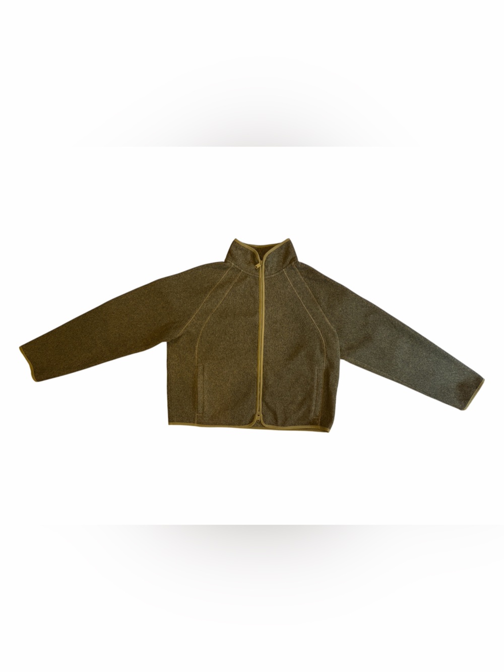 Athleta Olive and Yellow Zip-Front Fleece Jacket - Picture 10 of 10